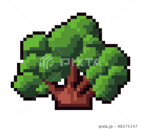 Pixelated bush, nature and forest in 8 bit game Pixelated bush, nature and forest in 8 bit game 98375147