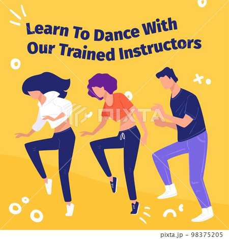Learn to dance with our trained instructors vector 98375205