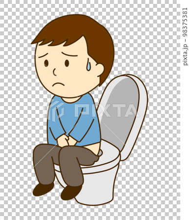 Anxious man in the toilet Anxious man in the toilet 98375381
