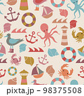 Underwater sea creatures seamless pattern 98375508