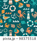Underwater sea creatures seamless pattern 98375518