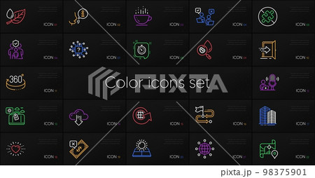 Set of No puzzle, Rejected payment and Map line icons. Include Coffee cup, World globe, Artificial intelligence icons. Entrance, Travel luggage, Cloud download web elements. Travel path. Vector Set of No puzzle, Rejected payment and Map line icons. Include Coffee cup, World globe, Artificial intelligence icons. Entrance, Travel luggage, Cloud download web elements. Travel path. Vector 98375901