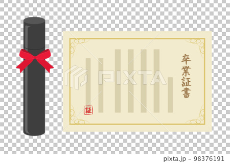 卒業証書と筒 卒業証書と筒 98376191