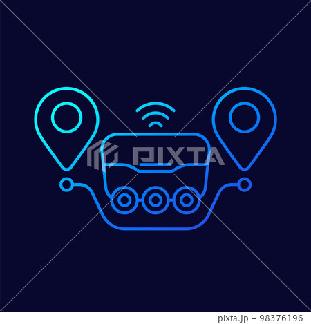 delivery robot icon, linear design 98376196