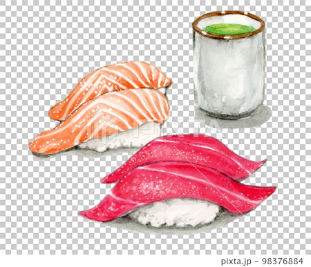 握り寿司【手描き水彩】 98376884
