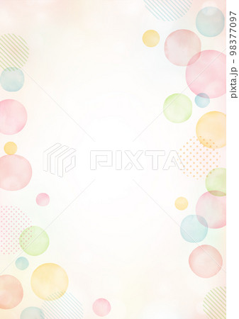 手描き 春色　抽象的なフレームデザイン 98377097