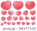 手描き　ハート　グラデーション 98377102