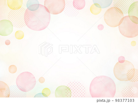 手描き 春色 抽象的なフレームデザイン 手描き 春色 抽象的なフレームデザイン 98377103