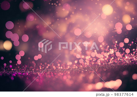 Pink bokeh and glitter sweet background. Graphic design illustration 98377614