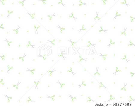 ハサミと切られた紙の壁紙背景素材グリーン 98377698