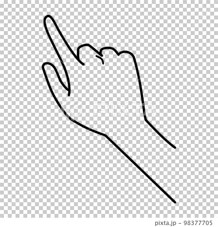 Hand pointing to the back of the hand 98377705