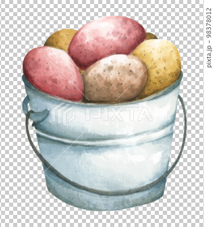 Colorful easter eggs. Design elements for holiday cards. Happy Easter. Watercolor illustration. 98378012