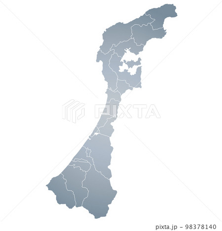石川県と市町村地図 98378140