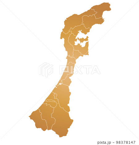 石川県と市町村地図 98378147