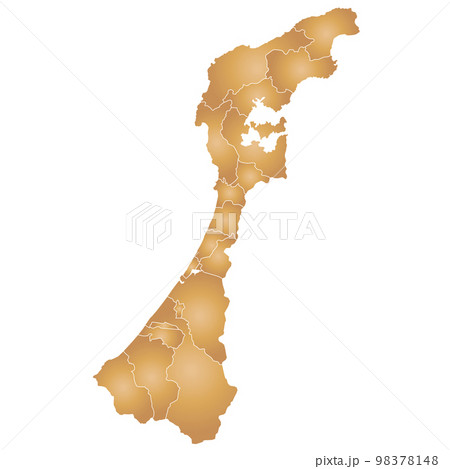 石川県と市町村地図 98378148