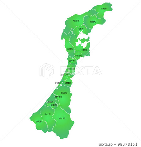 石川県と市町村地図 石川県と市町村地図 98378151