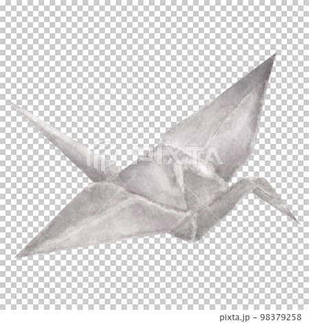Origami paper cranes. Watercolor illustration. Origami paper cranes. Watercolor illustration. 98379258