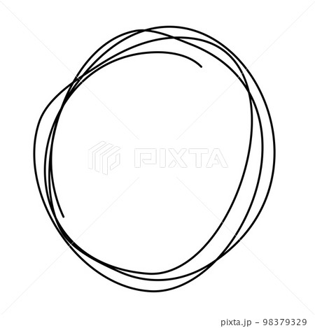 Form of circle one line. Unravels chaos and mess difficult situation. Psychotherapy concept of solving problems is easy. One continuous line drawing. Hand drawn vector illustrations isolated 98379329