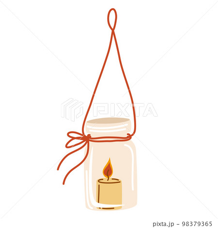 Candle. Decorative wax candle for relax, interior decor, holiday and Christmas. Wax candle. Hand drawn vector illustration isolated on the white background. Candle. Decorative wax candle for relax, interior decor, holiday and Christmas. Wax candle. Hand drawn vector illustration isolated on the white background. 98379365