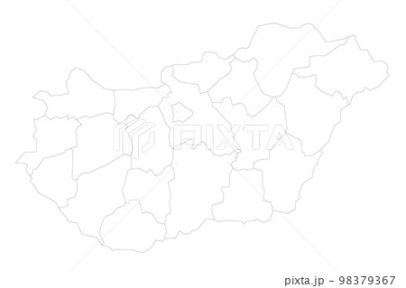 Hungary political map of administrative divisions Hungary political map of administrative divisions 98379367