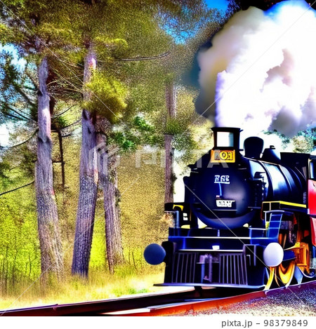 蒸気機関車のイラスト 98379849
