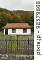 Old houses in the forest in autumn, Carpathian Ukraine 98379868