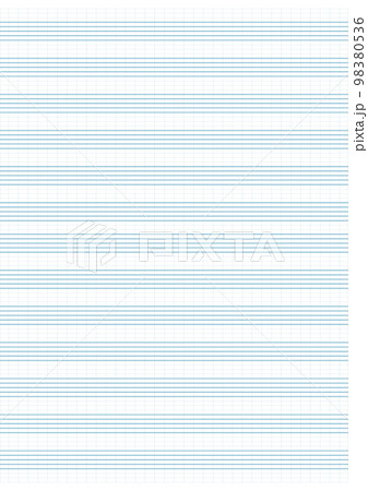 Graph paper. Printable grid paper with stave on a white background. A blank music sheet paper with staff. Geometric pattern for composition, education, school. Realistic lined paper blank size A4 Graph paper. Printable grid paper with stave on a white background. A blank music sheet paper with staff. Geometric pattern for composition, education, school. Realistic lined paper blank size A4 98380536