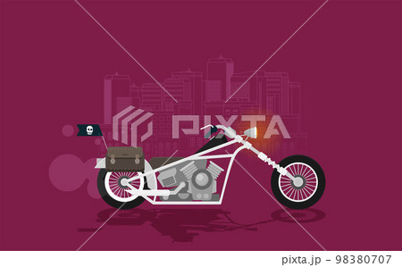 Flat vector classic motorcycle 98380707