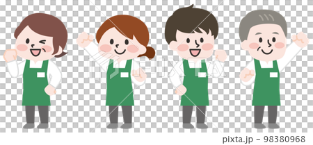 スーパーで働く店員たち スーパーで働く店員たち 98380968