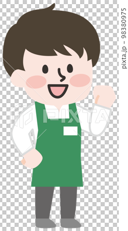 Male clerk working at the supermarket 98380975