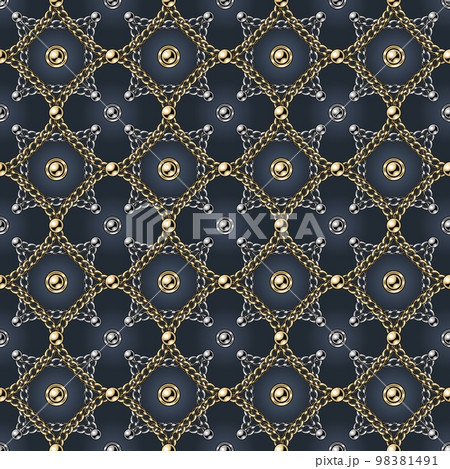 chain pattern with squares, rhombuses, buttons chain pattern with squares, rhombuses, buttons 98381491