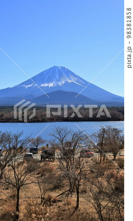 他手合浜から望む富士山（山梨県富士河口湖町） 98381858