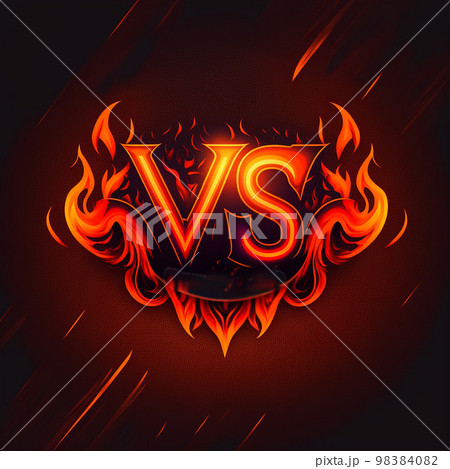 燃え盛る炎のVS（バーサス・対立）マークのイラスト素材 [98384082] - PIXTA
