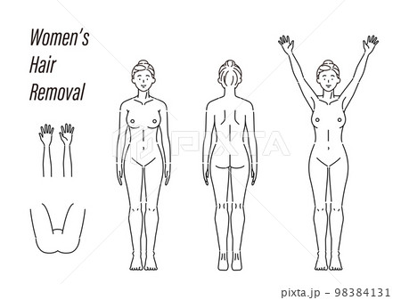 女性脱毛パーツ素材 女性脱毛パーツ素材 98384131