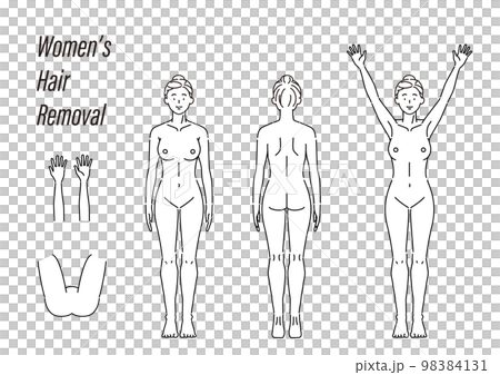 女性脱毛パーツ素材 女性脱毛パーツ素材 98384131