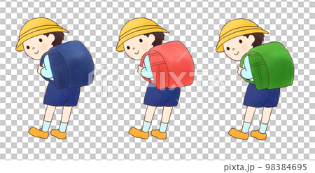 ランドセルを背負った子供のイラスト 98384695