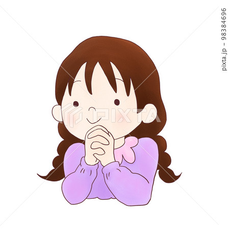 ときめく思いをはせる女の子のイラスト 98384696