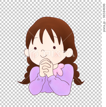 ときめく思いをはせる女の子のイラスト 98384696