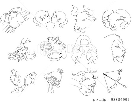 星座_線画のイラスト素材 [98384995] - PIXTA