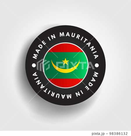 Made in Mauritania text emblem stamp, concept background 98386132