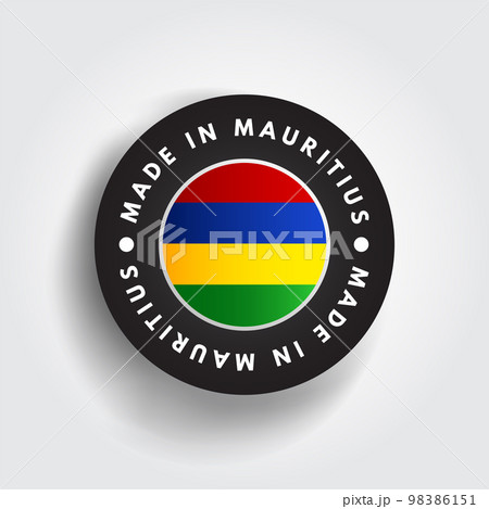 Made in Mauritius text emblem badge, concept background 98386151