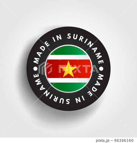 Made in Suriname text emblem badge, concept background 98386160