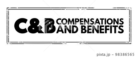 C and B - Compensations and Benefits acronym, business concept background 98386565