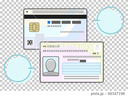マイナンバーカードの表と裏のイラスト 98387196