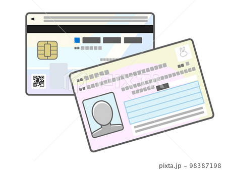 マイナンバーカードの表と裏のイラスト 98387198