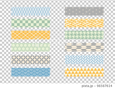 日本圖案美紋紙膠帶套裝。 98387614