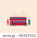 A vector illustration of a red london bus 98387632