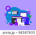 Start your business landing flat design colored vector illustration 98387635