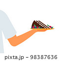 Flat vector cheesecake isolated on color background 98387636