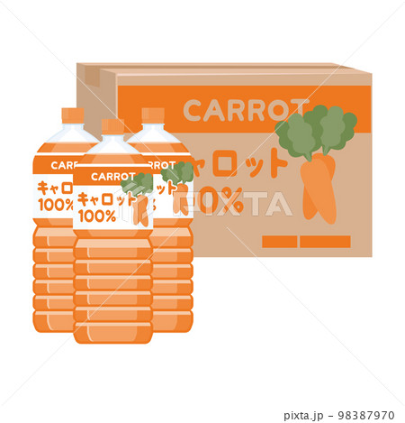 ケース売りのペットボトルのにんじんジュース ケース売りのペットボトルのにんじんジュース 98387970